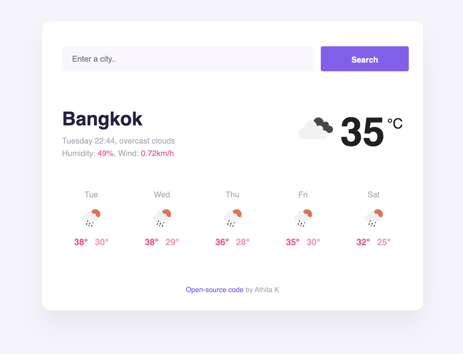 Weather app preview